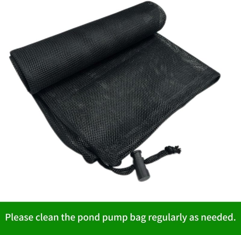 IWBOTQ 2 Pcs 11.8" x 15.7" Pond Pump Cover, Pond Pump Filter Bag, Black Media Bag Large Pump Mesh Bag for Outdoor Water Ponds Filters, Water Filter Pump, Outdoor Ponds, Garden, Swimming Pool (2 Pack) - Image 5